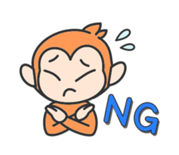 Monkey with narrow eyes sticker #14660645