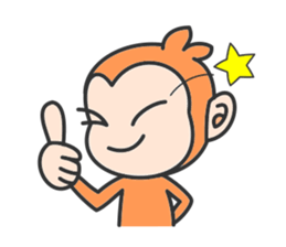 Monkey with narrow eyes sticker #14660646