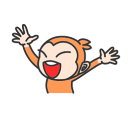 Monkey with narrow eyes sticker #14660650