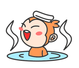 Monkey with narrow eyes sticker #14660653