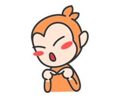 Monkey with narrow eyes sticker #14660655