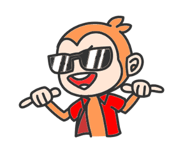 Monkey with narrow eyes sticker #14660664