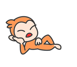 Monkey with narrow eyes sticker #14660666