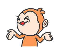 Monkey with narrow eyes sticker #14660669