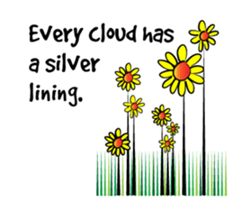 Greetings card with flower sticker #14661921