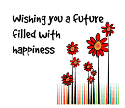 Greetings card with flower sticker #14661939