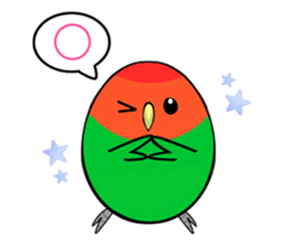Round Peach-faced Lovebird ! sticker #14664456