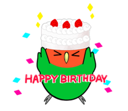 Round Peach-faced Lovebird ! sticker #14664485