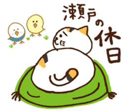 SETO sticker of a cat and parakeets! sticker #14664498