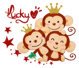 Lucky Heart~Smiling little monkey sticker #14667263