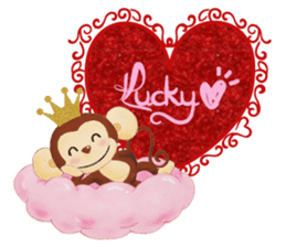 Lucky Heart~Smiling little monkey sticker #14667264