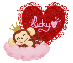 Lucky Heart~Smiling little monkey sticker #14667264