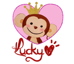 Lucky Heart~Smiling little monkey sticker #14667267