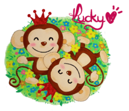 Lucky Heart~Smiling little monkey sticker #14667269
