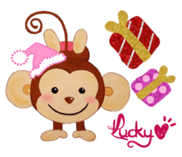 Lucky Heart~Smiling little monkey sticker #14667272