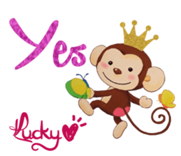 Lucky Heart~Smiling little monkey sticker #14667273