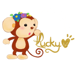 Lucky Heart~Smiling little monkey sticker #14667276
