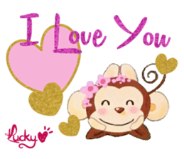 Lucky Heart~Smiling little monkey sticker #14667279