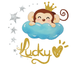 Lucky Heart~Smiling little monkey sticker #14667281