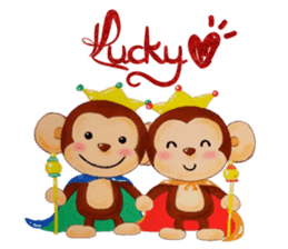 Lucky Heart~Smiling little monkey sticker #14667283
