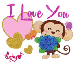 Lucky Heart~Smiling little monkey sticker #14667285