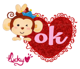 Lucky Heart~Smiling little monkey sticker #14667286