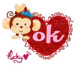 Lucky Heart~Smiling little monkey sticker #14667286