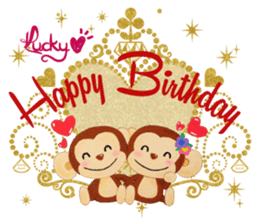 Lucky Heart~Smiling little monkey sticker #14667287