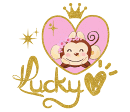 Lucky Heart~Smiling little monkey sticker #14667288