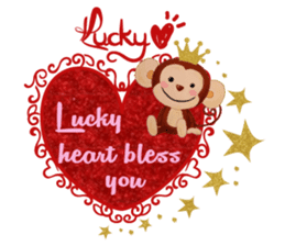 Lucky Heart~Smiling little monkey sticker #14667299