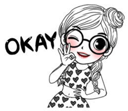 Alin black and white girl sticker #14669313