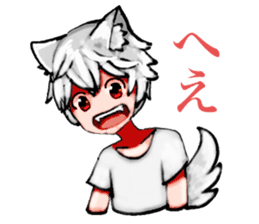 white wolf boy ver.2 sticker #14671506