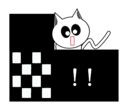 Cute Black and white cats sticker #14673425