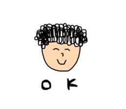 Gentle man with naturally curly hair sticker #14673582