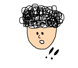 Gentle man with naturally curly hair sticker #14673583