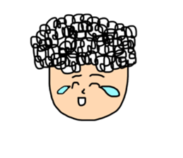 Gentle man with naturally curly hair sticker #14673588