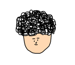 Gentle man with naturally curly hair sticker #14673596
