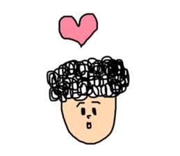 Gentle man with naturally curly hair sticker #14673604