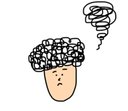 Gentle man with naturally curly hair sticker #14673609