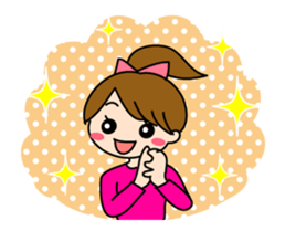 Move cute girl and cute cat sticker #14674843