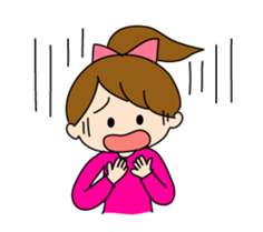 Move cute girl and cute cat sticker #14674851