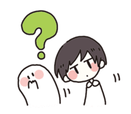 A ghost and boy sticker #14677639
