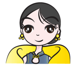 Cheongsam girl sticker #14680782