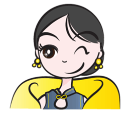 Cheongsam girl sticker #14680786