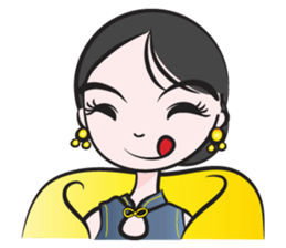 Cheongsam girl sticker #14680787