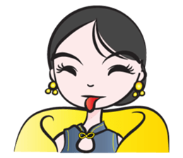 Cheongsam girl sticker #14680798