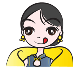 Cheongsam girl sticker #14680799