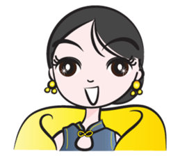 Cheongsam girl sticker #14680803