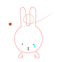 A moving white rabbit sticker #14681290