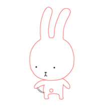 A moving white rabbit sticker #14681291